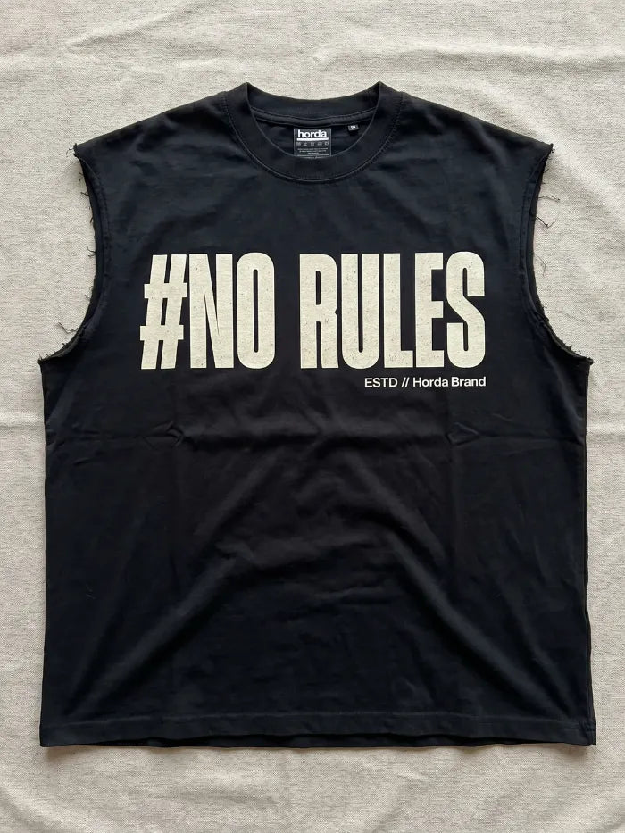 T-Shirt Nera 220gr Oversize Cotone Made in Italy No Rules Horda Brand