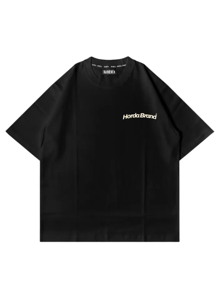 T-Shirt Nera Boxy Fit 200g Made in Italy - Horda Brand