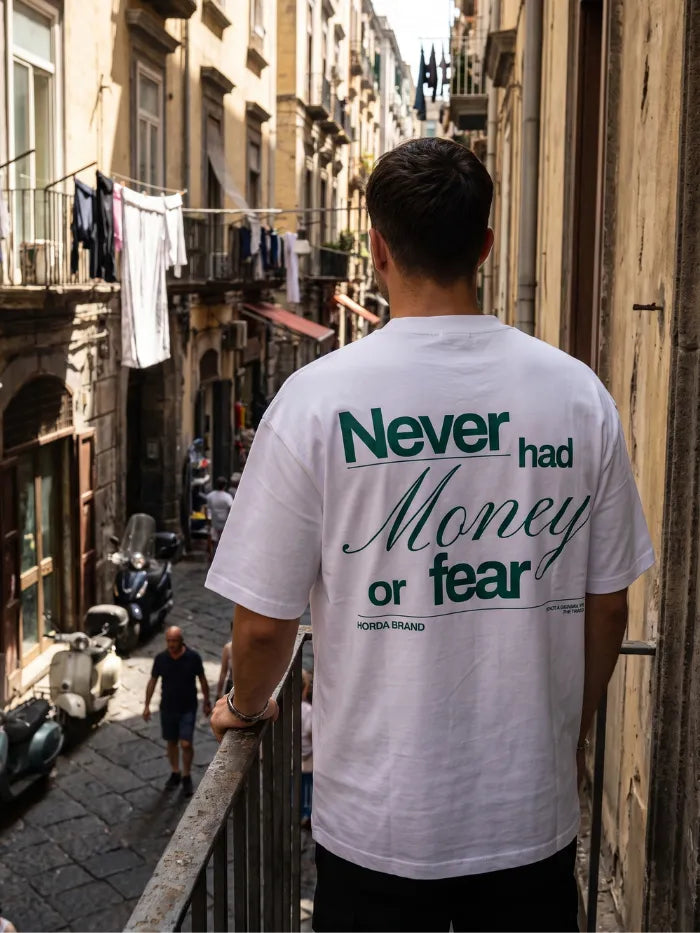 T-Shirt No Money Boxy Fit Oversize 100% Cotone Made in Italy Horda Brand