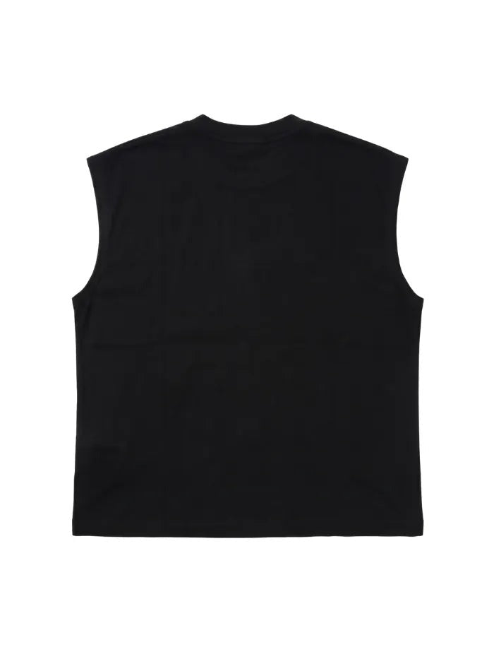 T-Shirt Tank Nera Boxy Fit 200g con tagli a vivo Horda Brand
