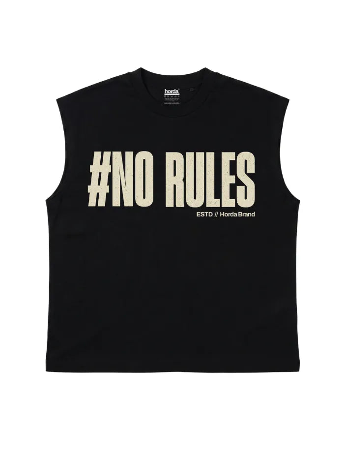 T-Shirt Nera 220gr Oversize Cotone Made in Italy No Rules Horda Brand