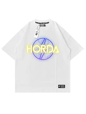 T-shirt 100% Cotone Y2K Blu aestetichs Horda Brand Streetwear