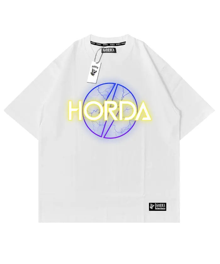 T-shirt 100% Cotone Y2K Blu aestetichs Horda Brand Streetwear