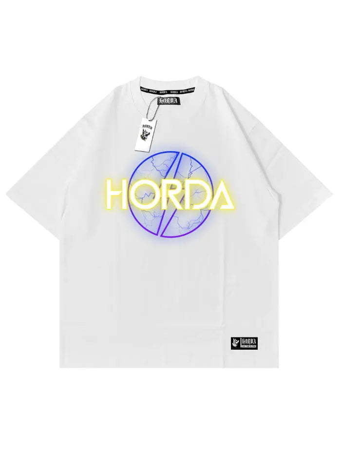 T-shirt 100% Cotone Y2K Blu aestetichs Horda Brand Streetwear