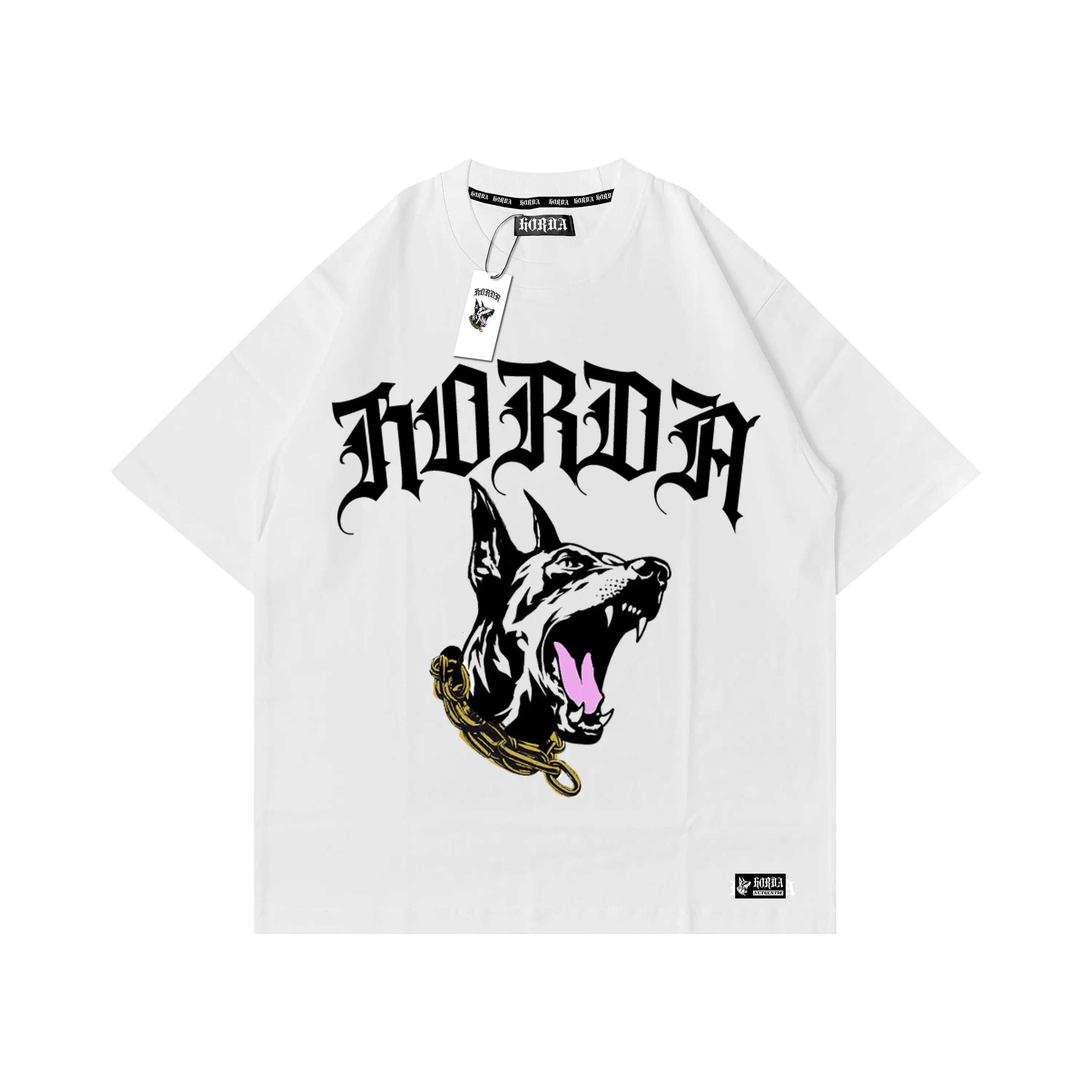 T-shirt 100% cotone Dobermann Gotic made in italy Horda Brand Streetwear