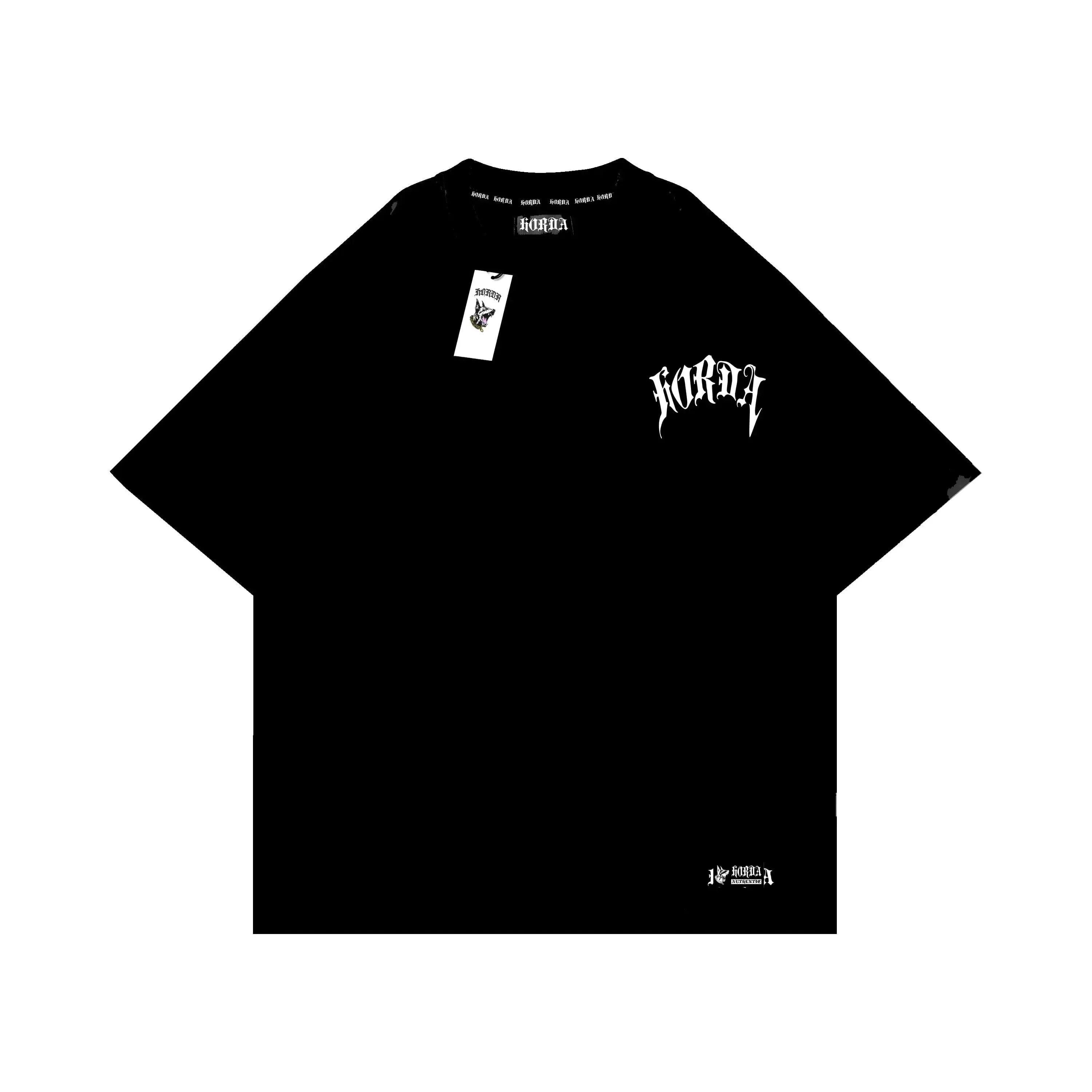 T-shirt boxy fit shirt nera 100% cotone Gotic Flame Horda Brand Streetwear