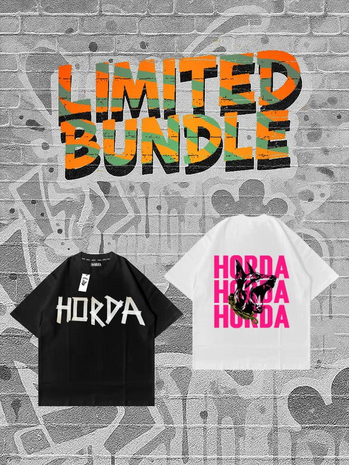 T-shirt Bundle Taped & X3 Fucsia Horda Brand Streetwear