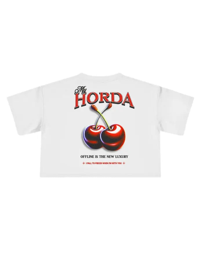 T-shirt Cropped 100% Cotone Made in Italy Cherry Horda Brand Streetwear