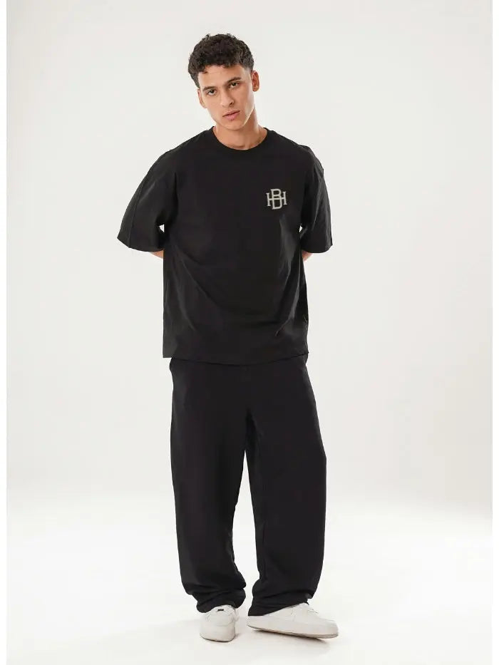 T-shirt Nera Signature Boxy Cotone Italiano Comfort e Stile Horda Brand Streetwear