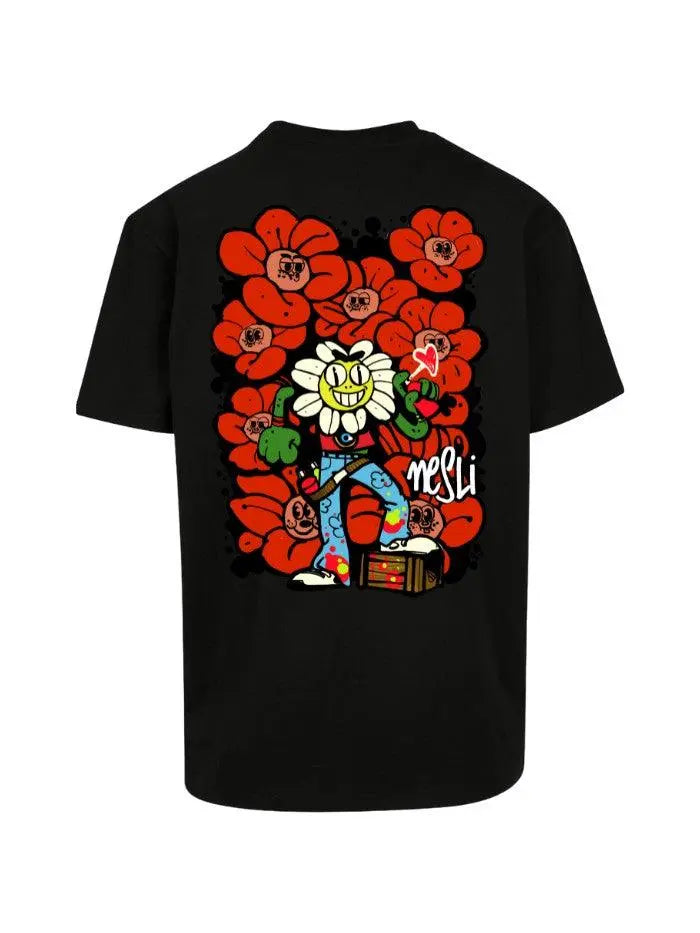 T-shirt 100% cotone in collaborazione tra Horda Brand e Nesli nera - Horda Brand Streetwear