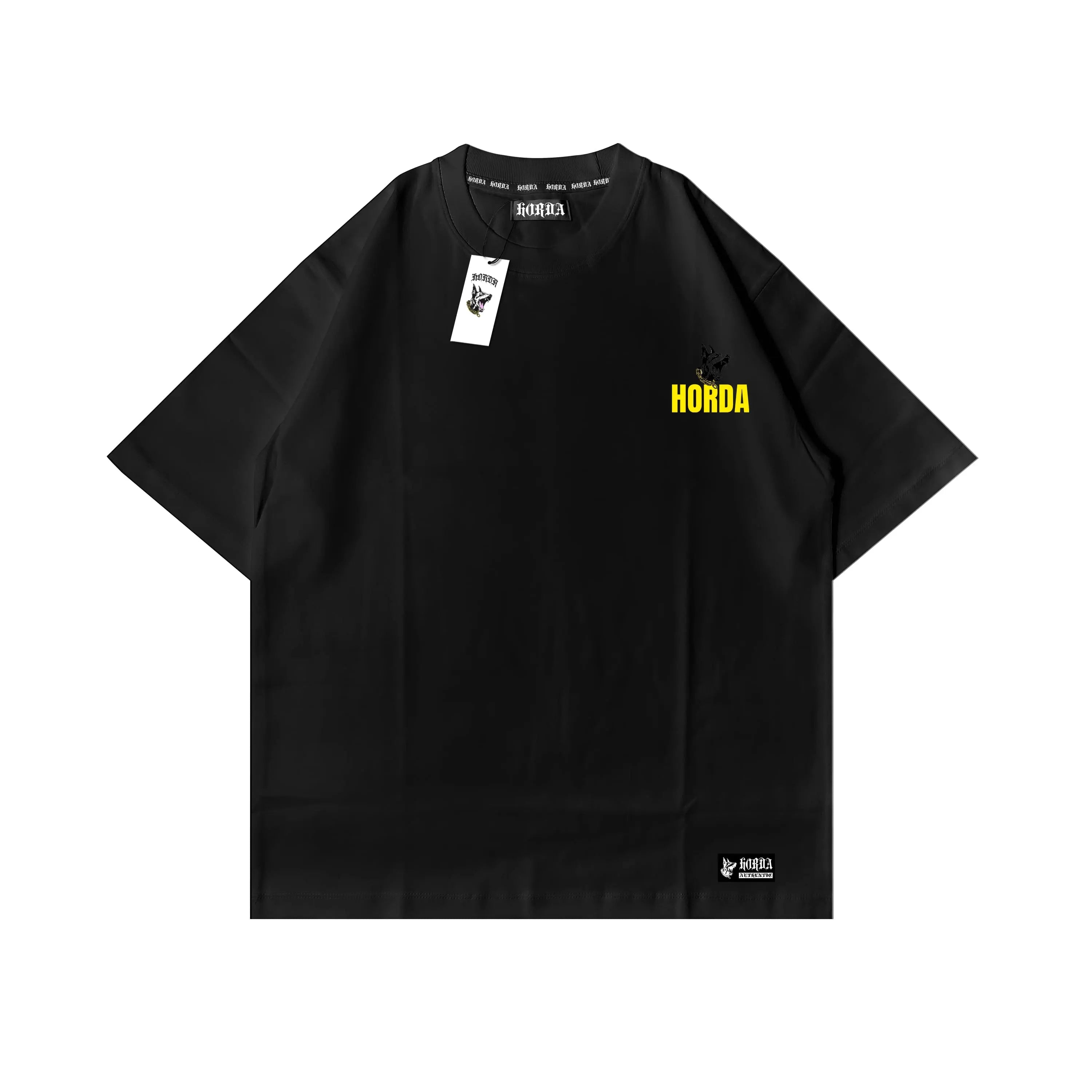 T-shirt Urban Outfitters oversized Tee Nera 100% Cotone Boxy Fit Horda X3 Horda Brand Streetwear