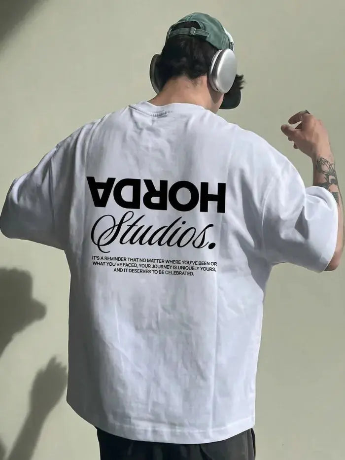 T-shirt "Reverse" 100% Cotone Vestibilità Oversize Made in Italy Horda Brand Streetwear