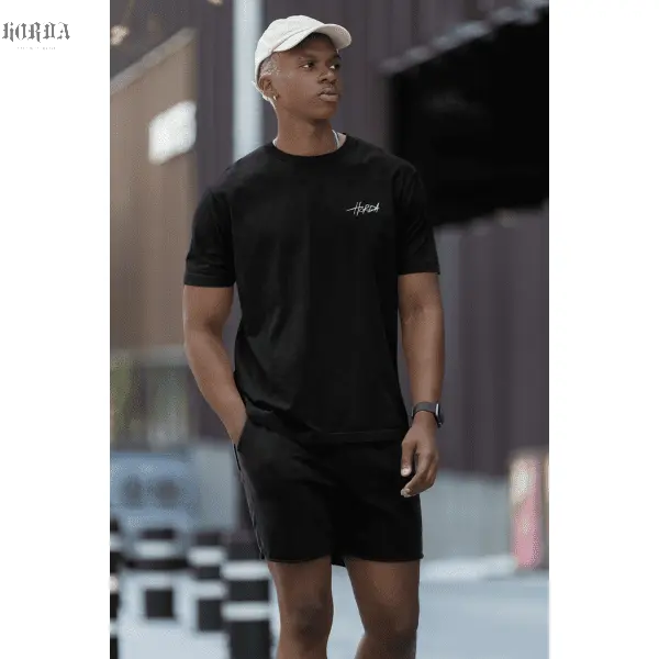 T-shirt signature 100% cotone nero Horda Brand Streetwear