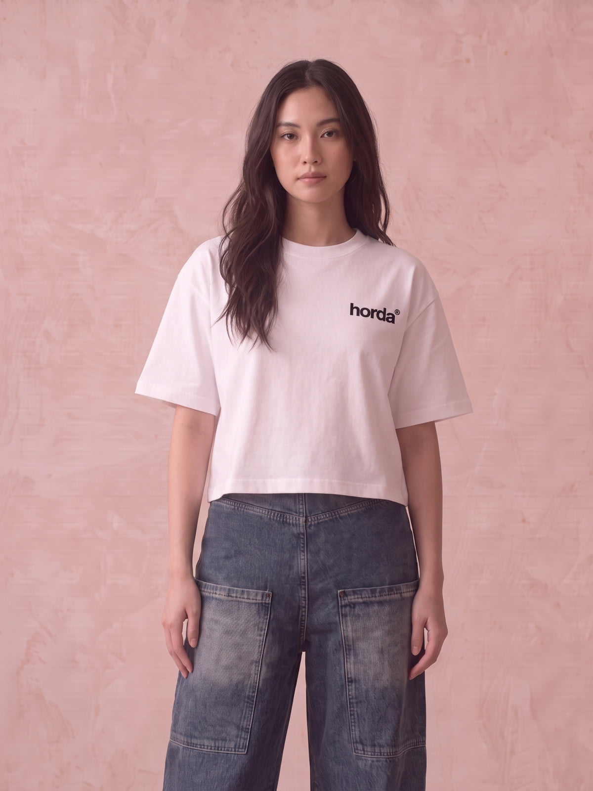 Damen Crop T-Shirt Human Case