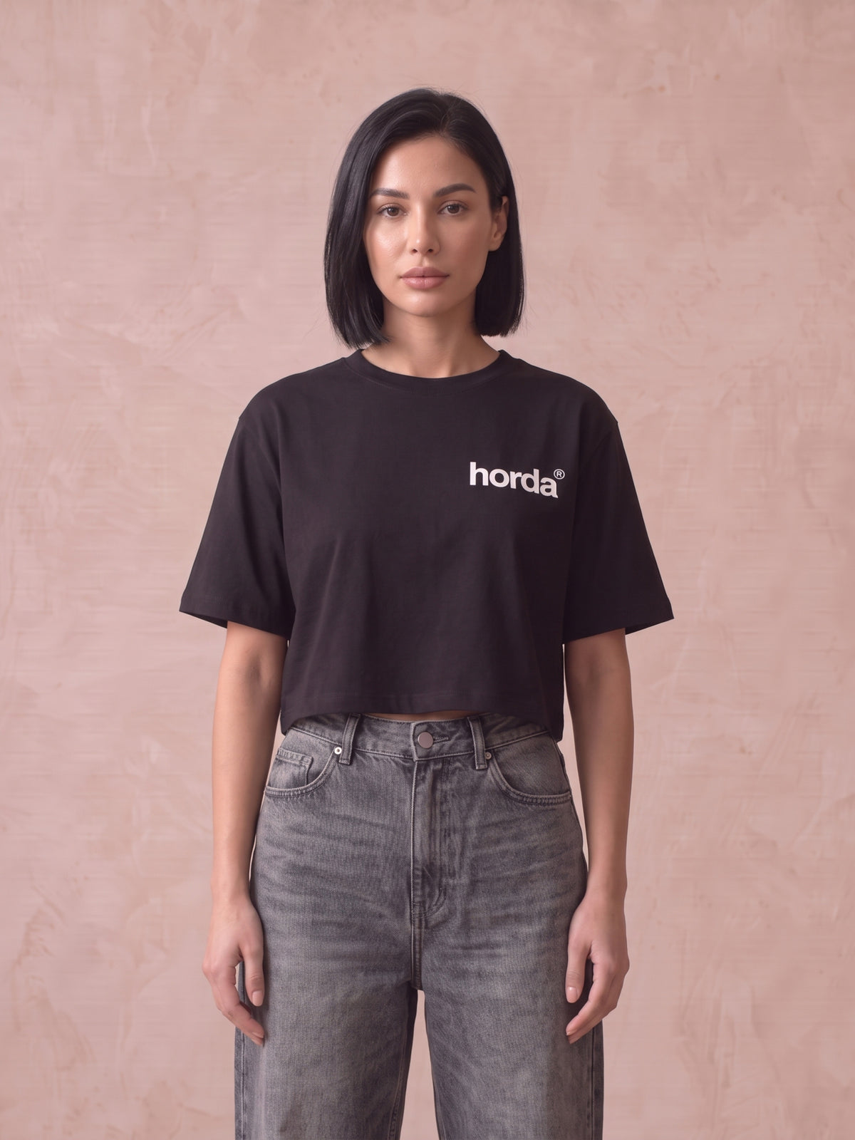 Damen Crop T-Shirt Human Case