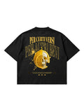T-shirt Nera Boxy Fit 200gsm "Per Certi Versi" Back Print | Horda® Lemon Skull Horda Brand Streetwear