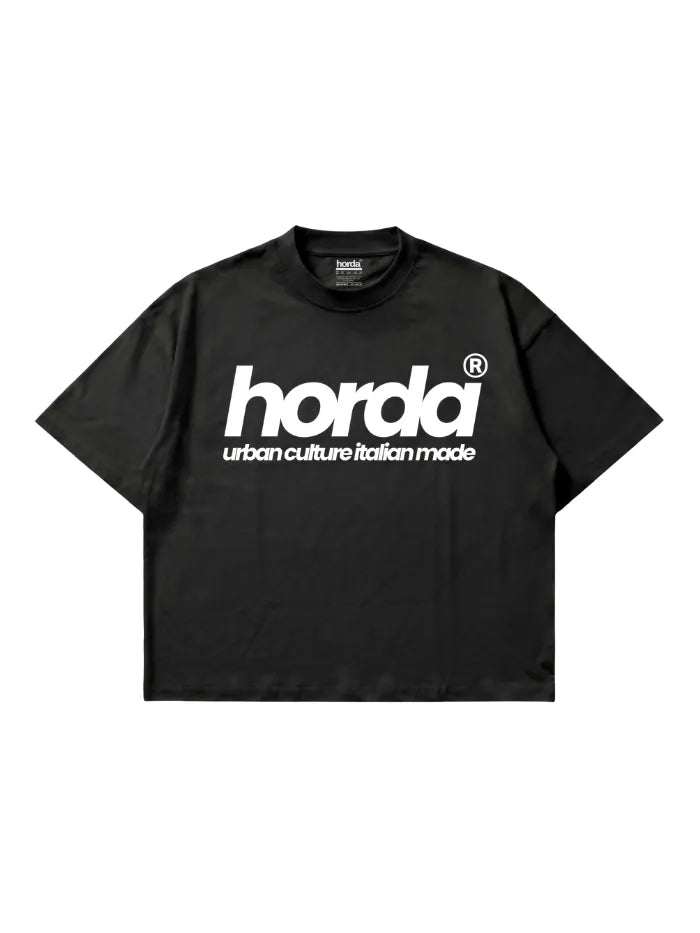 T-shirt Nera Oversize Boxy Fit 200gsm | Horda® Urban Culture Italian Made Horda