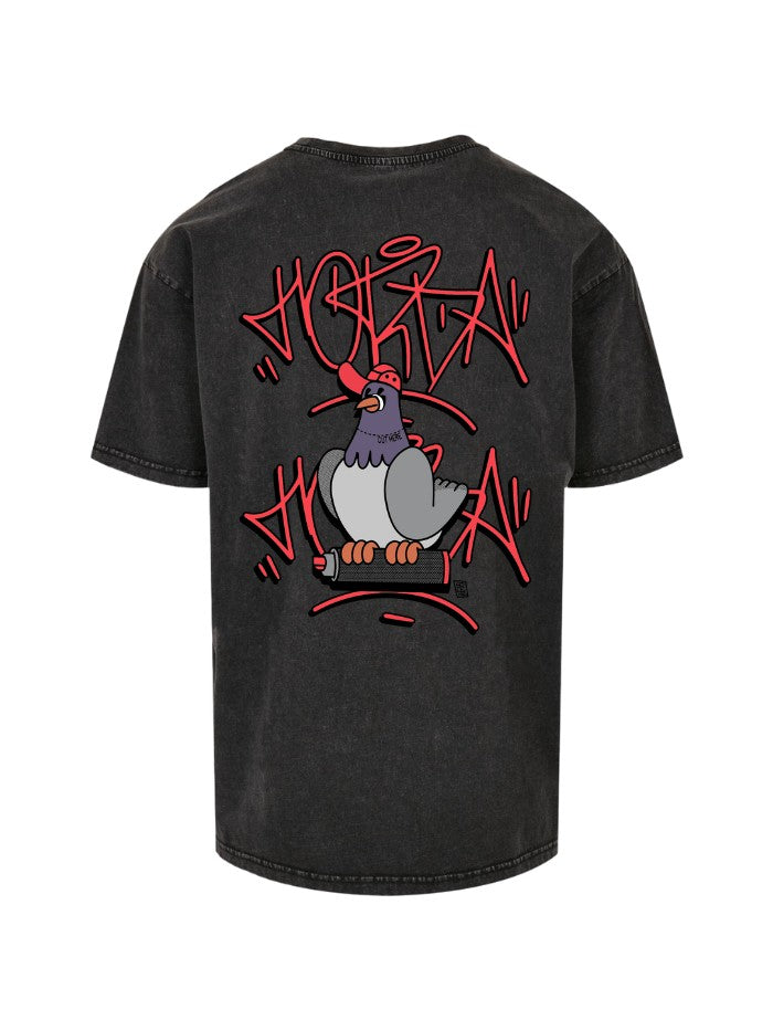 T-shirt Horda Brand Pigeon Black Washed - Horda Brand