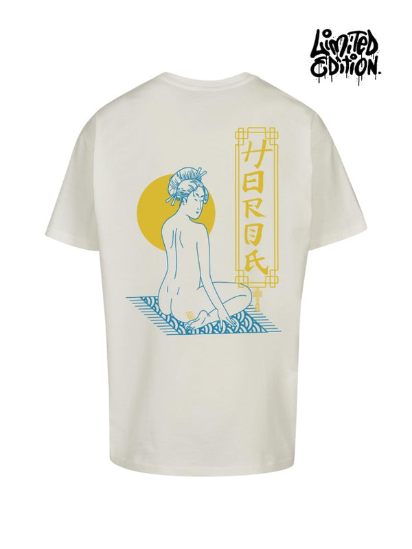 T-shirt bianca 100% cotone Geisha - Streetwear