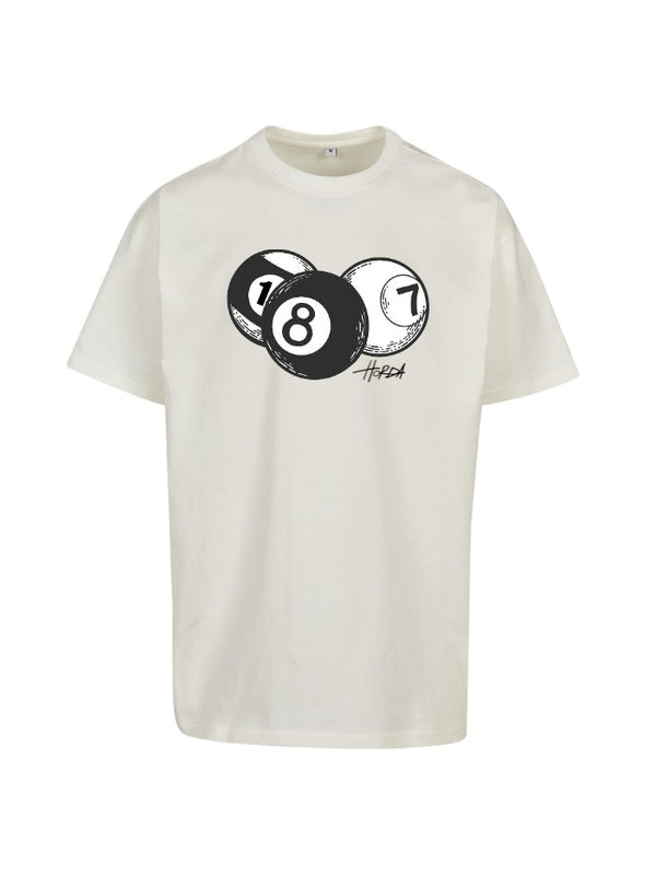 T-shirt in 100% Cotone Billiard Balls bianca