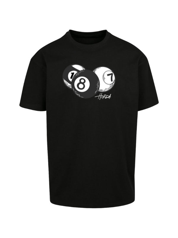 T-shirt in 100% Cotone Billiard Balls nera