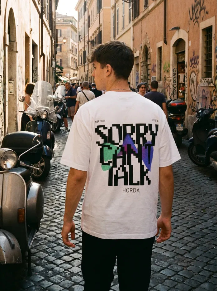 T-shirt bianca No Talk | Boxy Fit 200g Made in Italy – Horda Horda