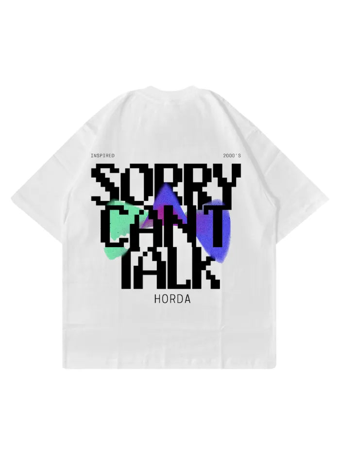 T-shirt bianca No Talk | Boxy Fit 200g Made in Italy – Horda Horda