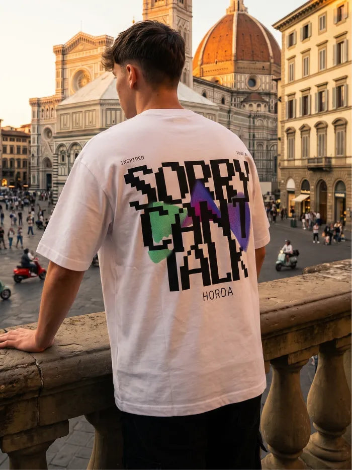 T-shirt bianca No Talk | Boxy Fit 200g Made in Italy – Horda Horda