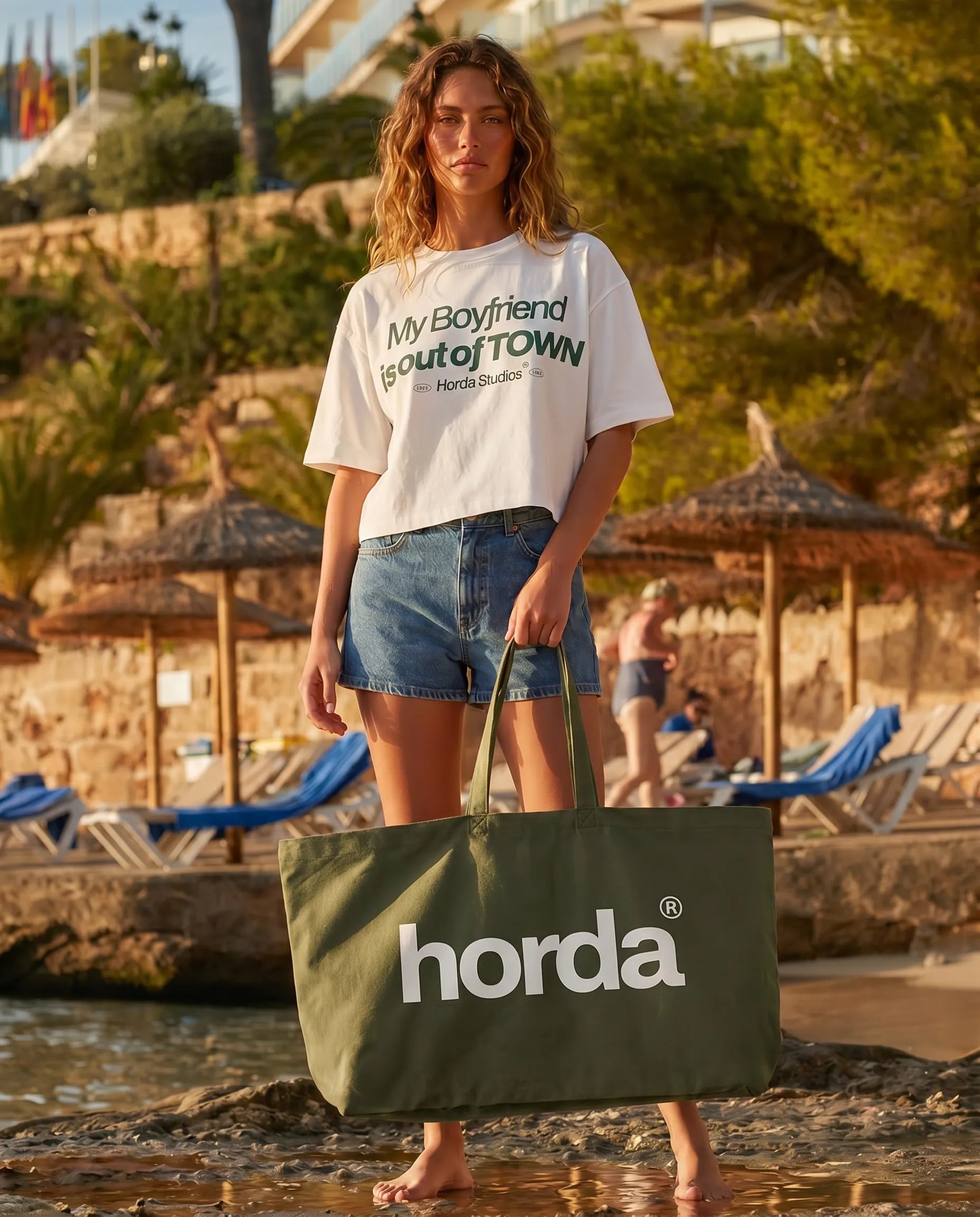 Tote Bag Olive Oversize 100% Cotone Riciclato | Horda Horda Brand Streetwear