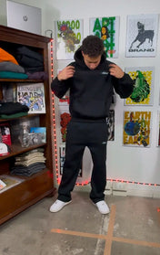 Tuta Baggy completa in 100 % cotone colore Nero Horda Brand Streetwear