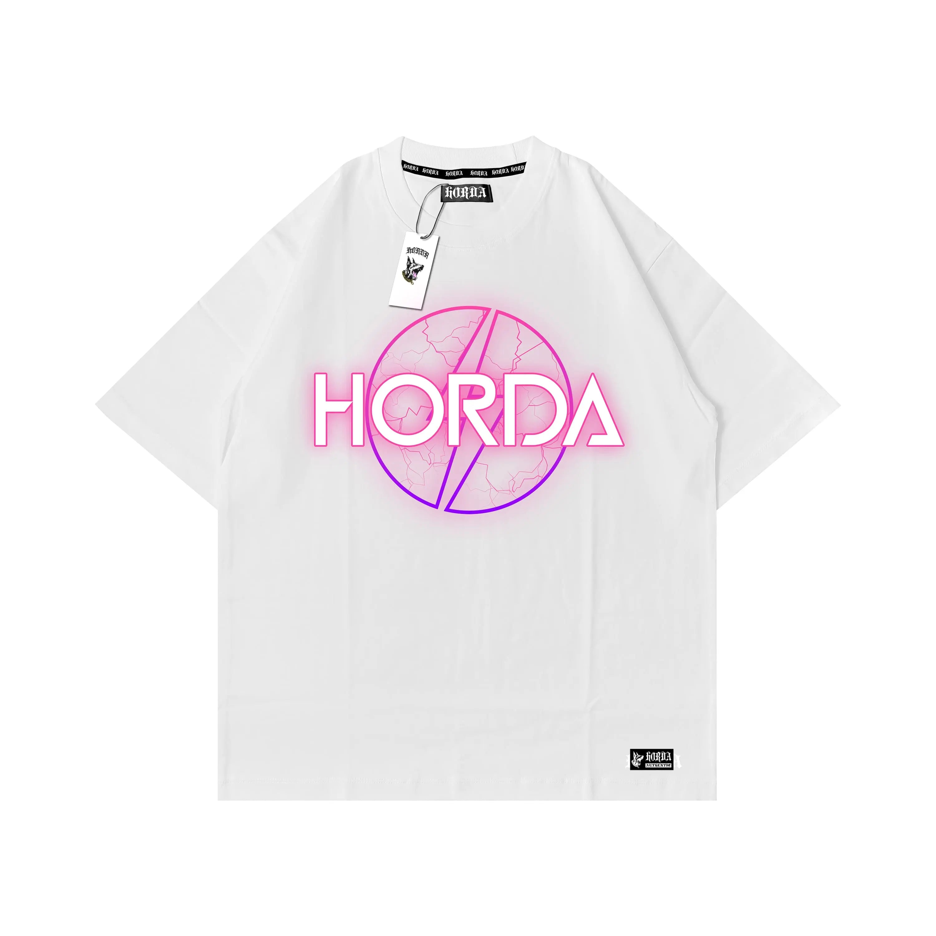 Y2K T shirt 100% Cotone Fucsia Horda Brand Streetwear