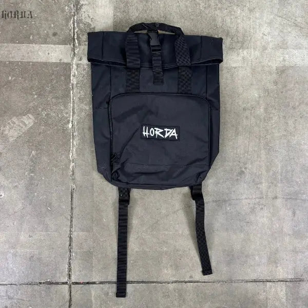 Zaino Nero con Tag ricamato Horda Horda Brand Streetwear