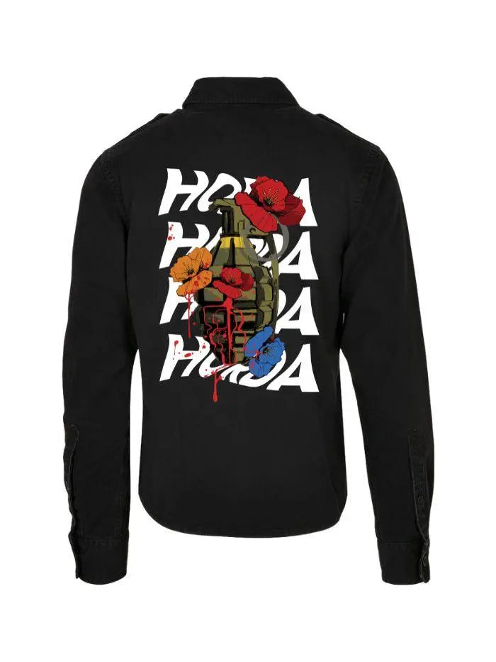 Camicia 100% cotone nero bomb - Horda Brand Streetwear