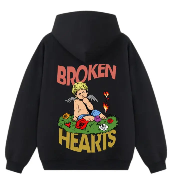 felpa boxy fit con cappuccio 100% cotone Broken Hearts Horda Brand Streetwear