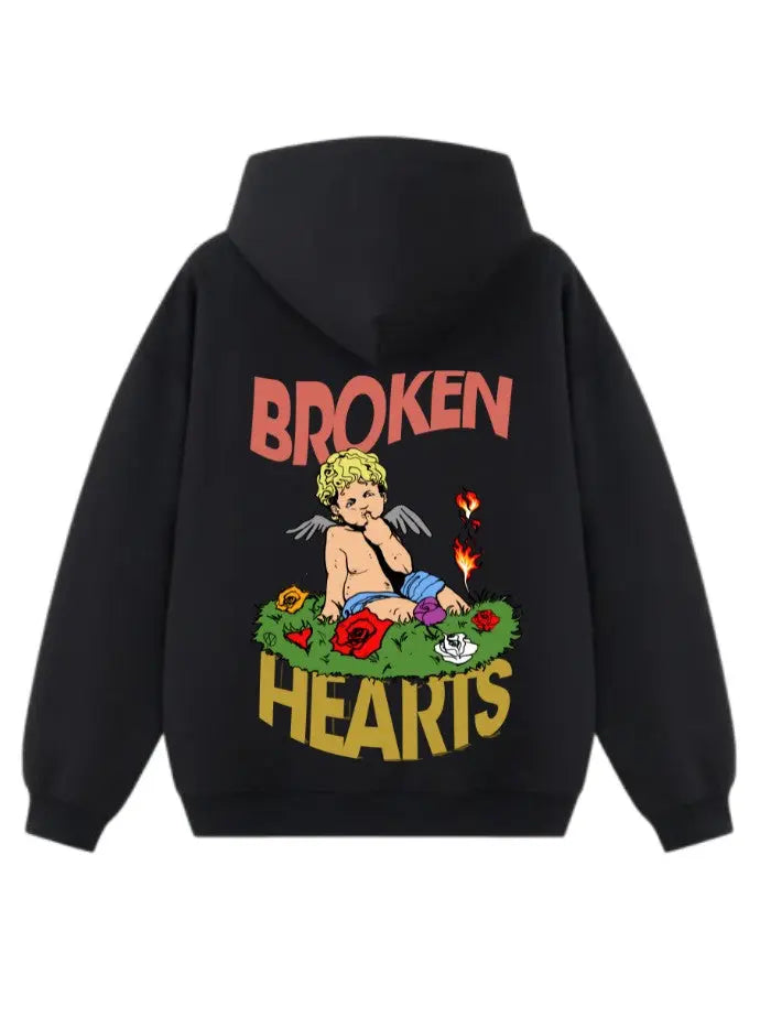 felpa boxy fit con cappuccio 100% cotone Broken Hearts Horda Brand Streetwear