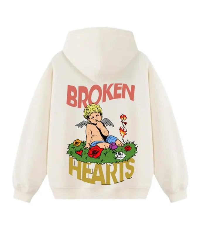 felpa boxy fit con cappuccio 100% cotone Broken Hearts Horda Brand Streetwear