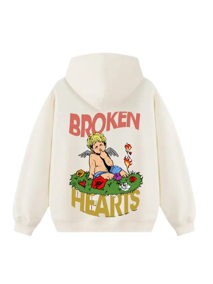 felpa boxy fit con cappuccio 100% cotone Broken Hearts Horda Brand Streetwear