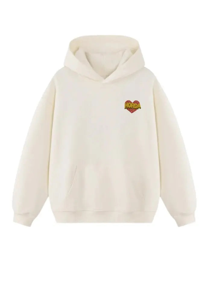 felpa boxy fit con cappuccio 100% cotone Broken Hearts Horda Brand Streetwear